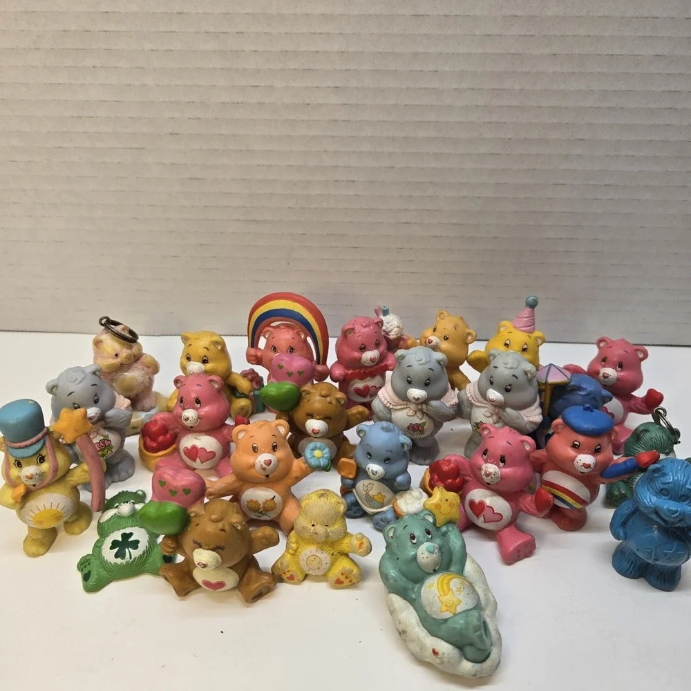 Vintage 80s Care Bears Lot of 24 Mini Figures AGC Hong Kong Rare Toy PVC 2inch‎
